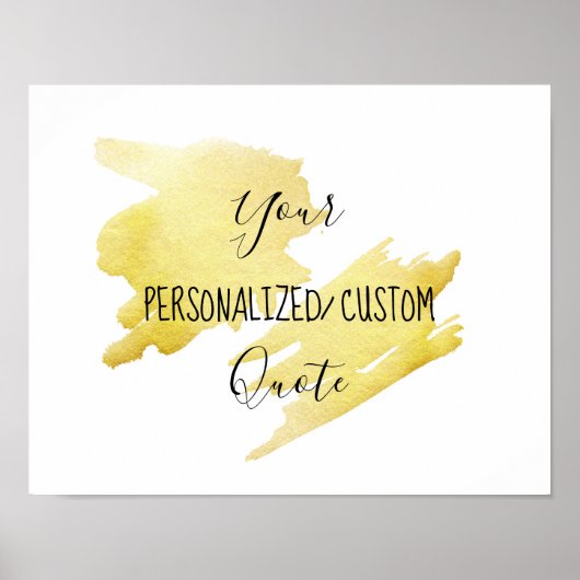 Poster Feuille d'or Guillemet personnalisé personnalisé (Devant)