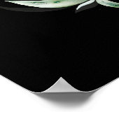 Poster Feuille d'or vert Mariage noir Bienvenue (Coin)