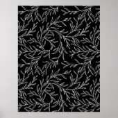 Poster Feuille élégant noir et blanc (Devant)