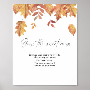 Poster Feuille en chute libre - devinez le doux désordre