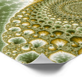 Poster Feuille Et Or - Art Fractal (Coin)