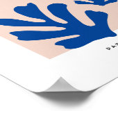 Poster Feuille Et Soleil Moderne Découpe Formes Bleu (Coin)