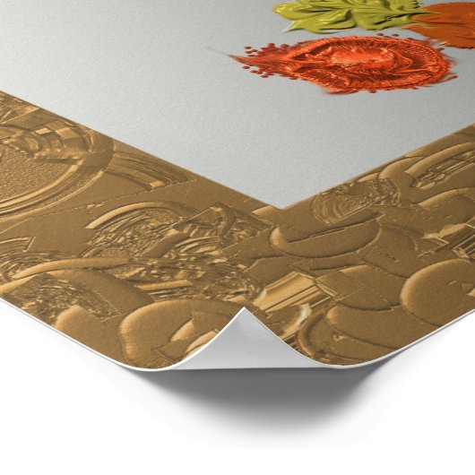 Poster Feuille - Feuilles d'automne Conception abstraite (Coin)