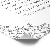 Poster Feuille gris foncé cercle mariage (Coin)