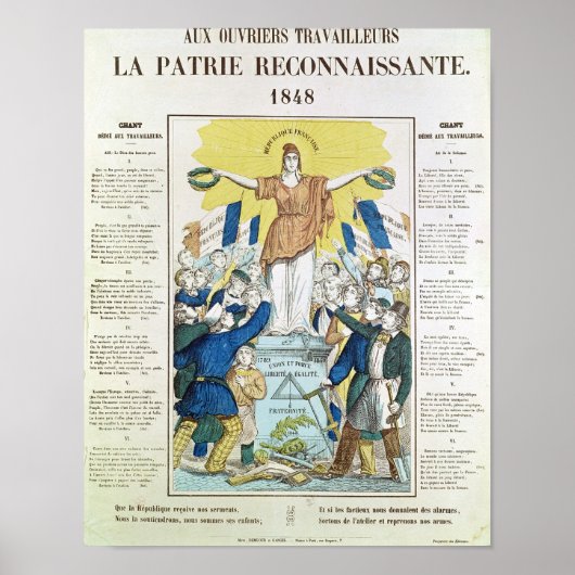 Poster feuille lyrique pour une chanson dédiée à (Devant)