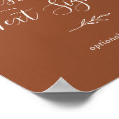 Poster Feuille Minimal | Panneau Texte Personnalisé en Te (Coin)