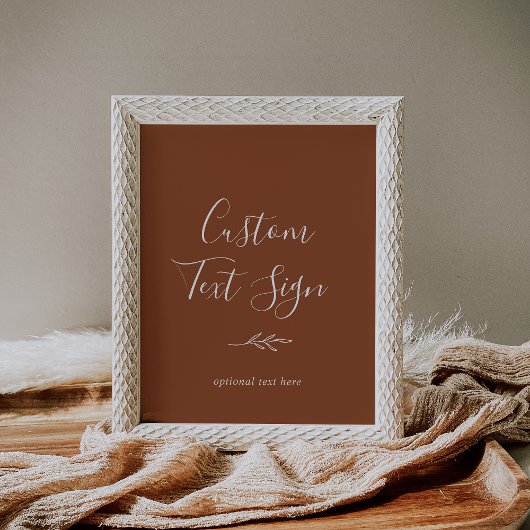 Poster Feuille Minimal | Panneau Texte Personnalisé en Te