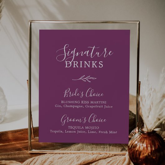 Poster Feuille minimale | Berry Purple Signature Boissons