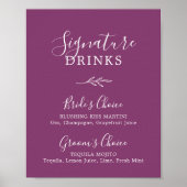 Poster Feuille minimale | Berry Purple Signature Boissons (Devant)