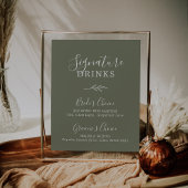 Poster Feuille minimale | Boissons de signature vert fonc