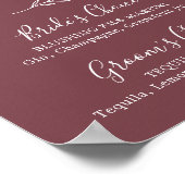 Poster Feuille minimale | Burgundy Signature Boissons (Coin)