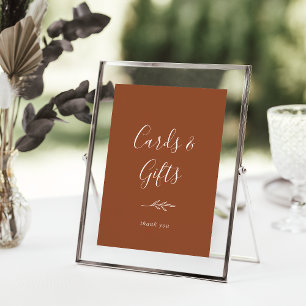 Poster Feuille minimale Cartes et cadeaux en terre cuit