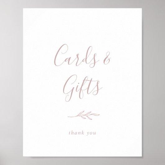 Poster Feuille minimale | Cartes et Cadeaux Roses Rouges (Devant)