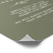 Poster Feuille minimale | Cérémonie de débranchement vert (Coin)
