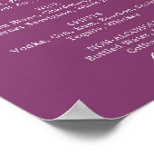 Poster Feuille minimale | Menu Boissons Mariages Berry Pu (Coin)