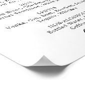 Poster Feuille minimale | Menu des boissons Mariages noir (Coin)