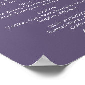 Poster Feuille minimale | Menu Plum Purple Mariage Boisso (Coin)