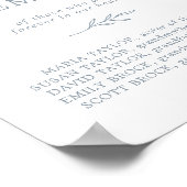 Poster Feuille minimale | Panneau commémoratif bleu en so (Coin)