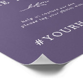 Poster Feuille minimale | Plum Purple Partagez Le Hashtag (Coin)