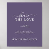 Poster Feuille minimale | Plum Purple Partagez Le Hashtag (Devant)
