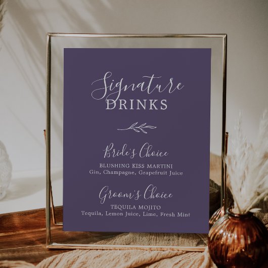 Poster Feuille minimale | Plum Purple Signature Boissons