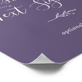 Poster Feuille minimale | Signe texte personnalisé pourpr (Coin)