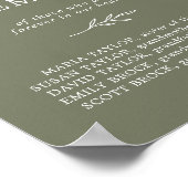 Poster Feuille minimale vert foncé en mémoire affectueuse (Coin)