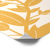 Poster Feuille Mustard Jaune Et Crème Blanc Botanique (Coin)