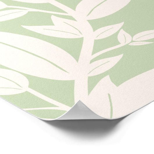 Poster Feuille Pastel Green (Coin)