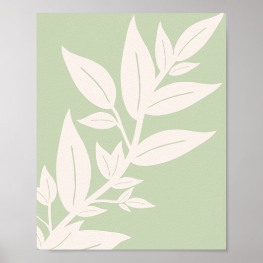 Poster Feuille Pastel Green (Devant)