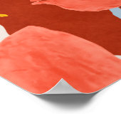 Poster feuille rose et effet habillage motif design. (Coin)