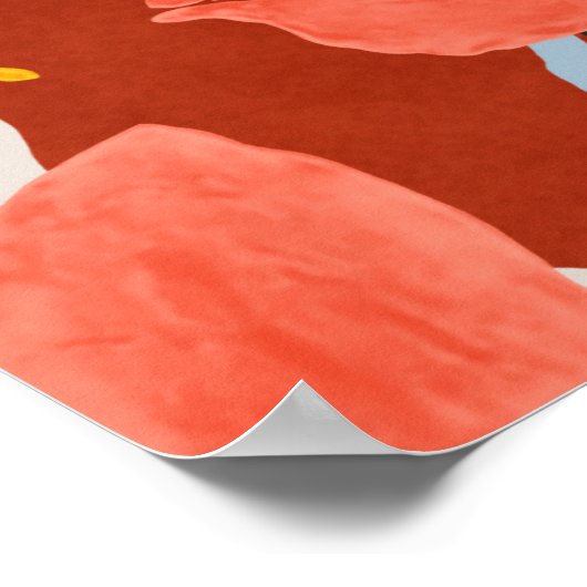 Poster feuille rose et effet habillage motif design. (Coin)