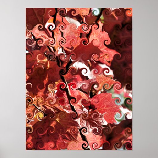 POSTER FEUILLE ROUGE (Devant)