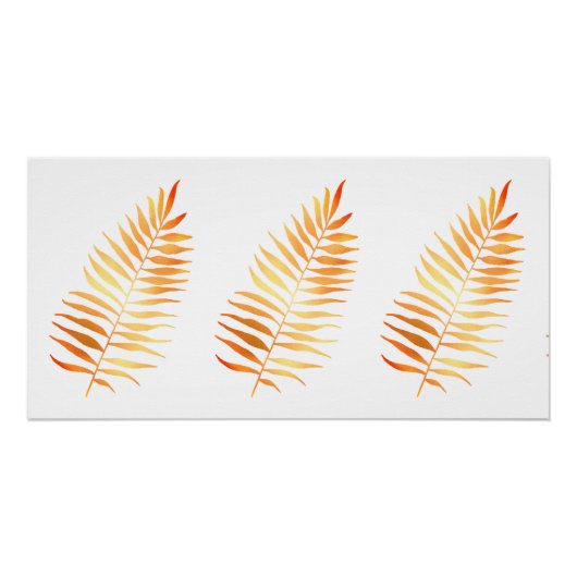 Poster Feuille Tropical d'or (Devant)