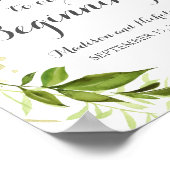 Poster Feuille verte Bienvenue à notre panneau de démarra (Coin)