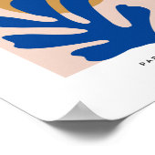 Poster Feuilles Abstraits Bleu Moderne Formes découpées (Coin)