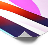 Poster Feuilles Abstraits en Pastels multicolores (Coin)