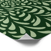 Poster Feuilles Abstraits et fleurs vert foncé) Imprimer (Coin)