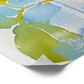 Poster Feuilles Abstraits Pastel Watercolor (Coin)