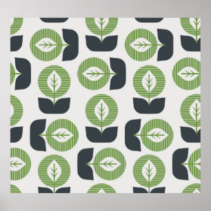 Poster Feuilles Abstraits rétro : Style Vintage sans fail