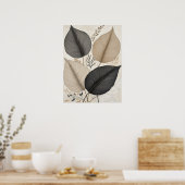 Poster Feuilles Abstraits terrestres Neutres Botanique (Cuisine)