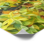 Poster Feuilles Abstraits Vert Aquarelle Style Art (Coin)