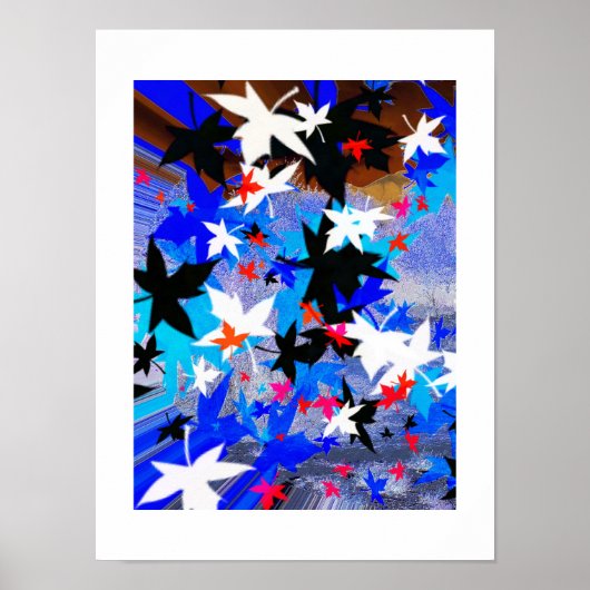 Poster Feuilles au clair de lune (Devant)