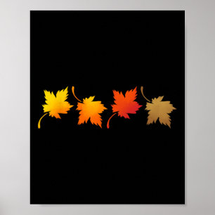 Poster Feuilles Automatiques Et Octobre Automne