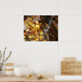Poster Feuilles automnales dans la cascade III Automne Na (Cuisine)