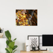 Poster Feuilles automnales dans la cascade III Automne Na (Bureau à domicile)