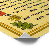 Poster Feuilles automnales et Poème (Coin)