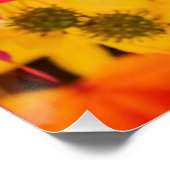 Poster Feuilles Automne Rouge Et Jaune (Coin)