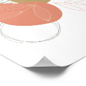 Poster Feuilles botaniques boho contre formes abstraites (Coin)