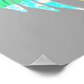 Poster Feuilles botaniques de Neon sur Grey (Coin)